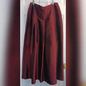 Long Burgundy Taffeta Skirt L Mandee Y2K 90's Formal Party Evening
